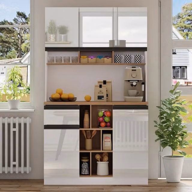 Credenza - Xylo - 105x45x185cm bianco cassetti antiribaltamento