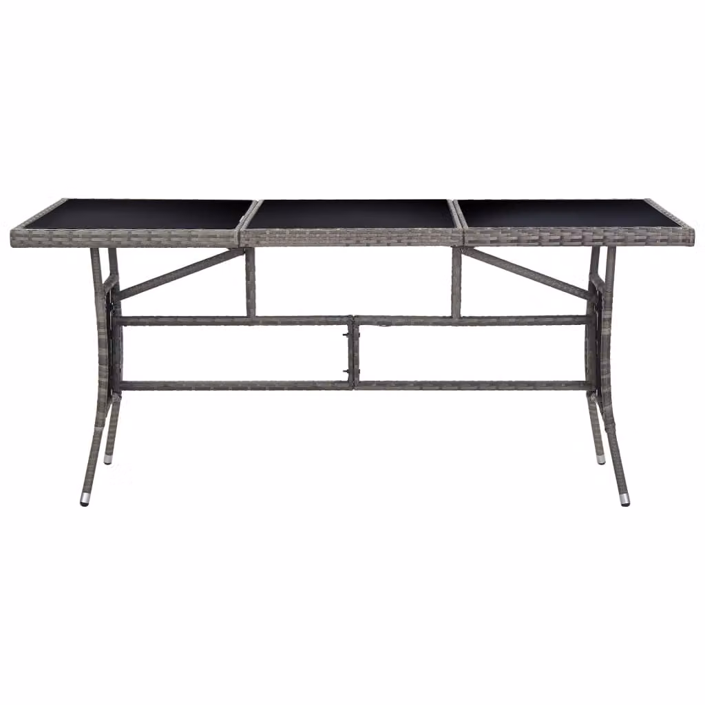 Tavolo da Giardino Grigio 170x80x74 cm in Polyrattan