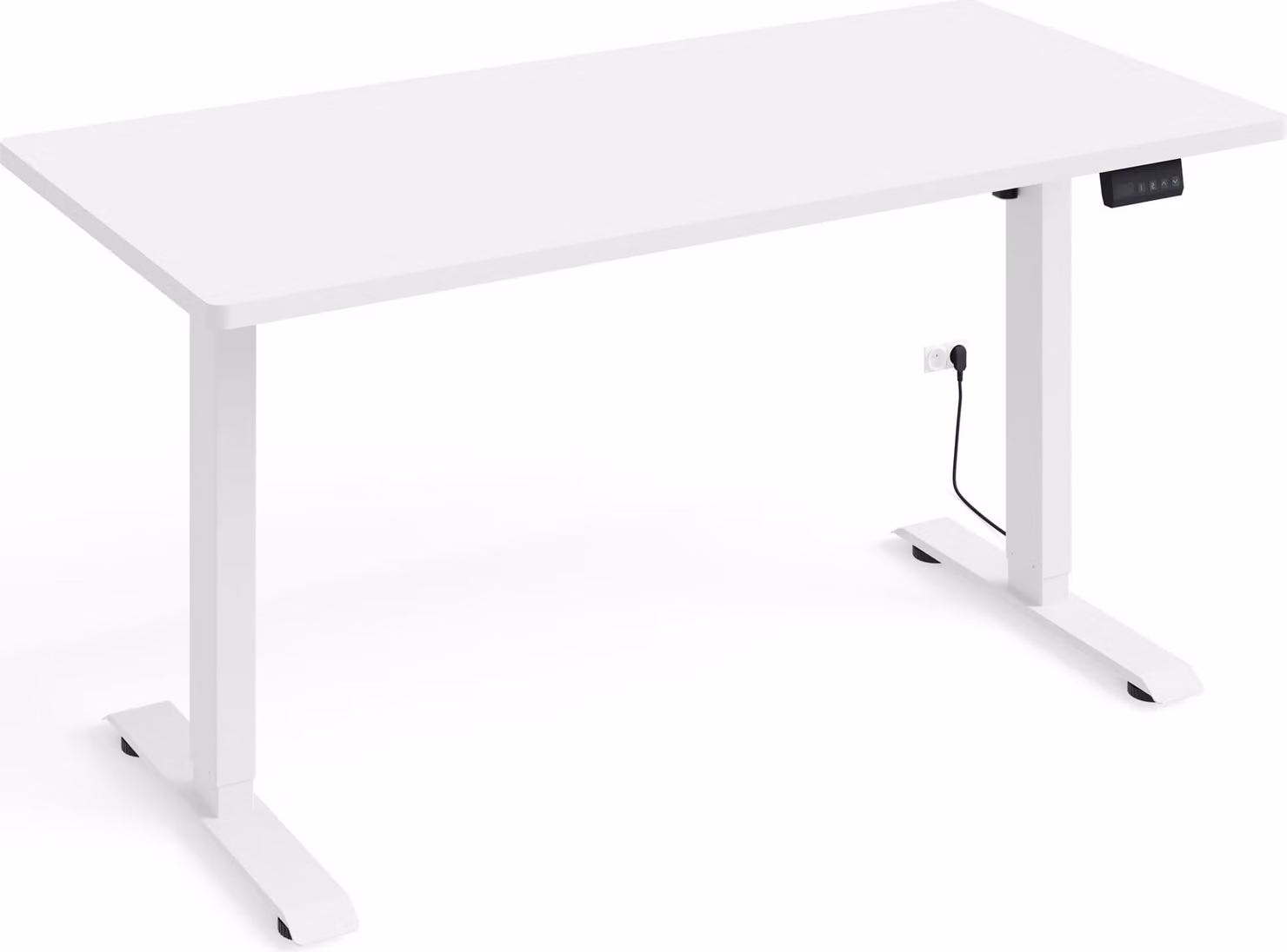 Scrivania regolabile in altezza Elettrica BIMOTION 1S 140x70x3,2 cm TELAIO BIANCO/OMBRETTO BIANCO