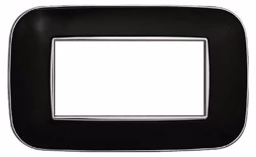 Placca compatibile Bticino Axolute 4 moduli plastica colore nero Orbis serie Moon Ettroit AN91402