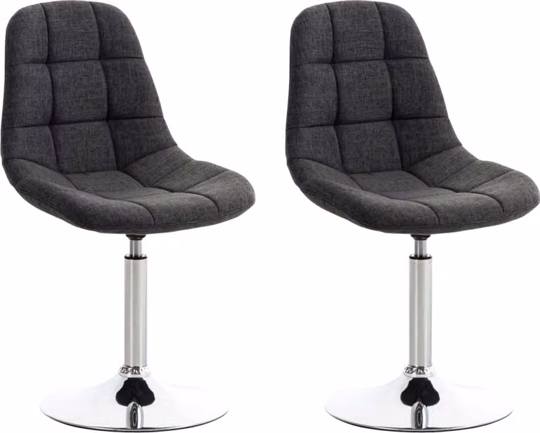 Set di 2 poltrone da salotto CLP Emil con seduta in tessuto trapuntato color crema