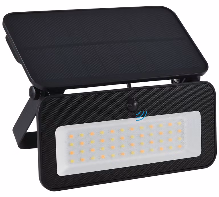Lampada solare con sensore di movimento, 8W, grado di protezione IP65, 1200 lumen