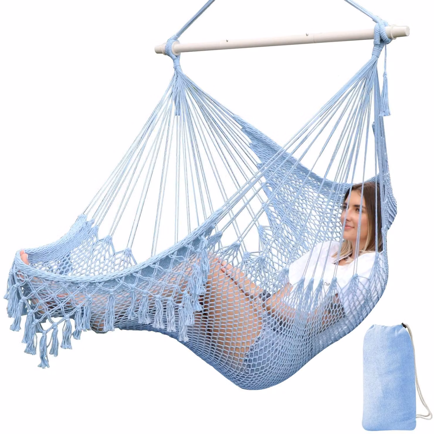 Omgoods - Amaca sospesa extra grande in cotone - Ideale per un utilizzo confortevole sia in interni che in esterni