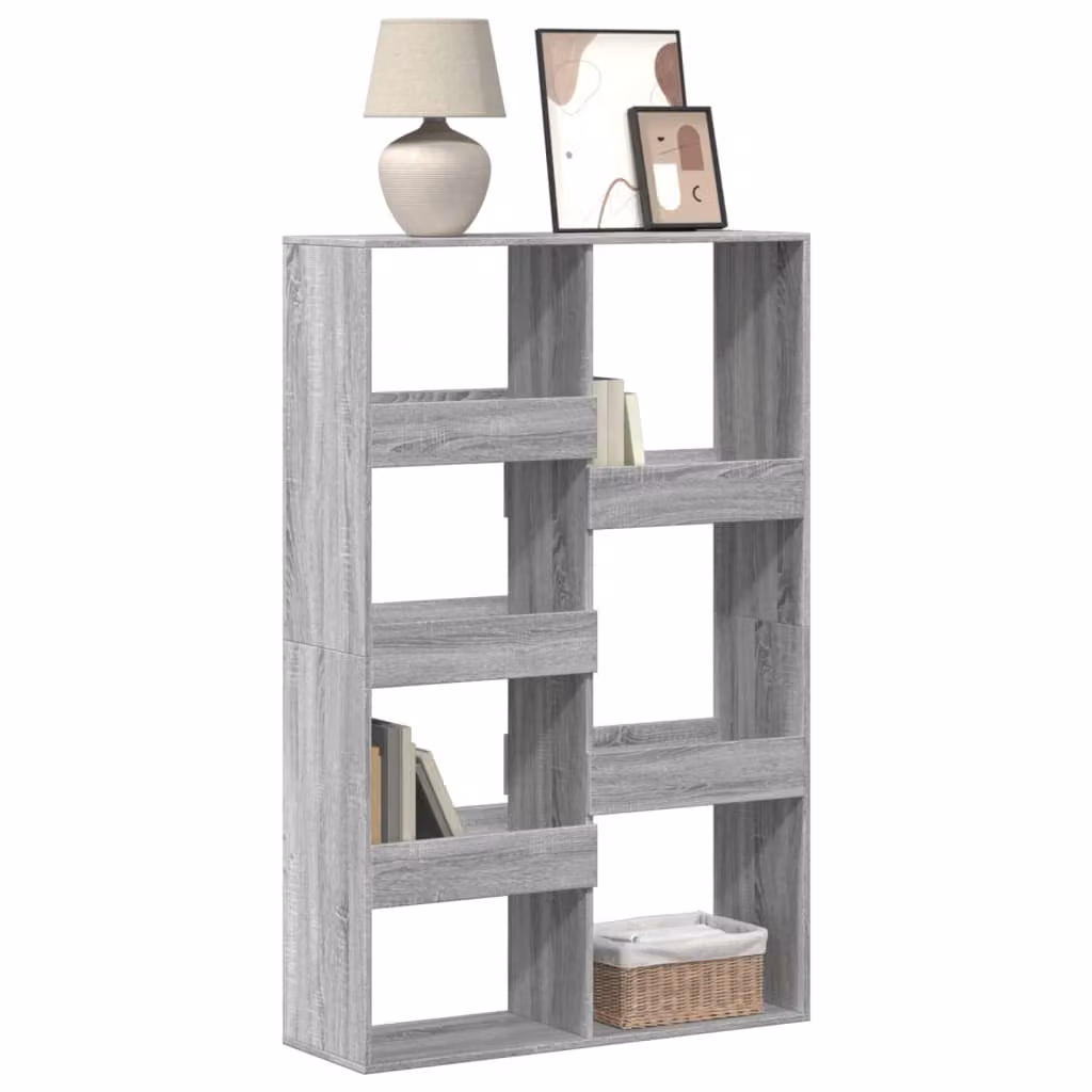 Libreria vidaXL in Legno Multistrato e MDF Grigio Sonoma, L 100 cm x P 33 cm x H 155,5 cm