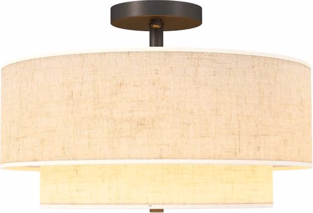 Lampada a sospensione con doppio paralume in tessuto effetto lino, design minimalista, disponibile in bianco, beige o nero