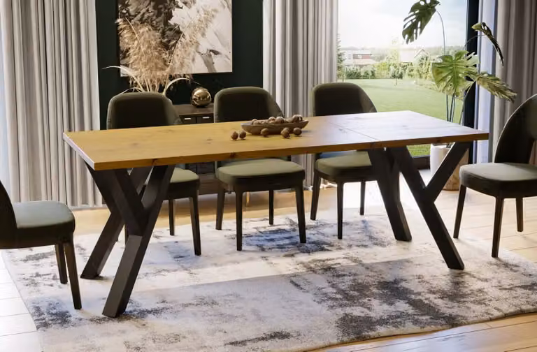 Tavolo da pranzo Endo-Möbel Pier 130cm - 210cm tavolo da cucina allungabile con struttura in metallo (rovere Artisan)