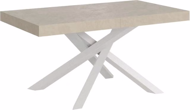 Tavolo Allungabile Volantis GIORDANOSHOP Colore Cashmere con Telaio Bianco L/P/H: 160-264 x 90 x 77 cm