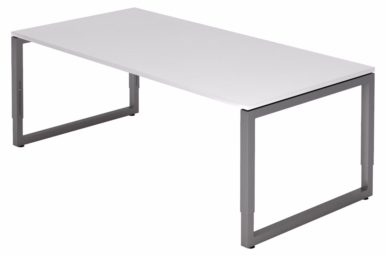 Scrivania bümö Serie-R - Decorazione: bianco, struttura: grafite, dimensioni: 200 x 100 cm