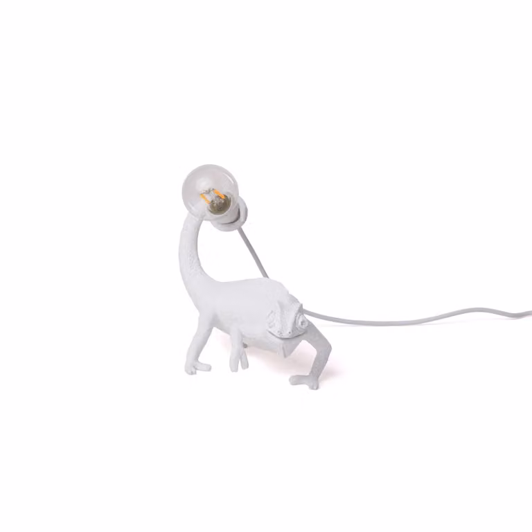 SELETTI Lampada decorativa a LED Chameleon Lamp Silenziosa, bianca, USB Still, Bianco / Opale, Soggiorno / Sala da pranzo, Plastica, Design, Lampada da tavolo