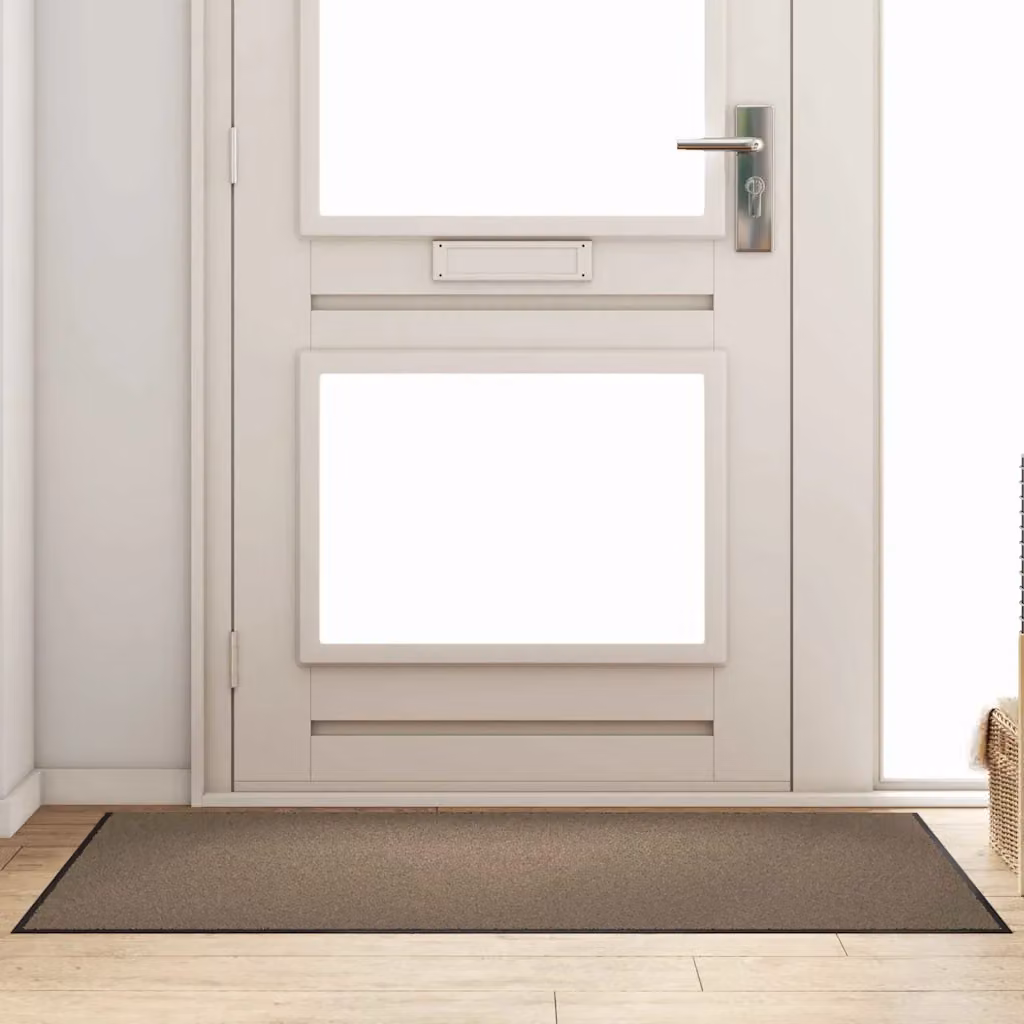 Tappetino moderno vidaXL rettangolare in poliammide, beige, nero e grigio, L: 90 cm, P: 150 cm
