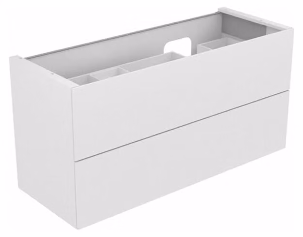 KEUCO EDITION 11 Meuble sous-lavabo pour lavabos encastrables, 2 tiroirs à casseroles, position du lavabo à droite, 1400x700x535mm, 31269380000, 31269380000