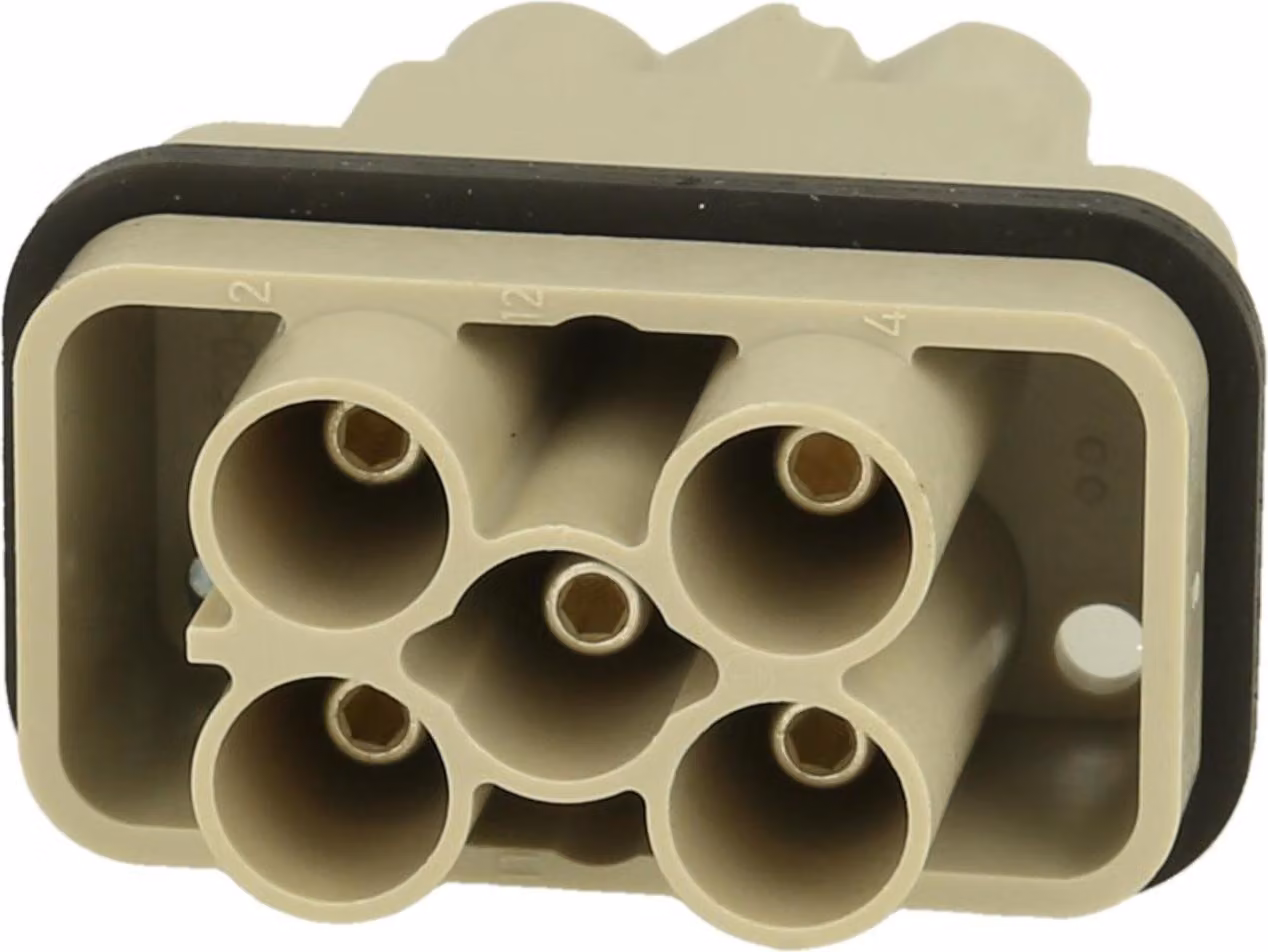 HARTING Han Q4/2 inserto maschio (M) connessione assiale a vite, 4 poli+PE 400V/690V, 40A/10A - 1 pezzo