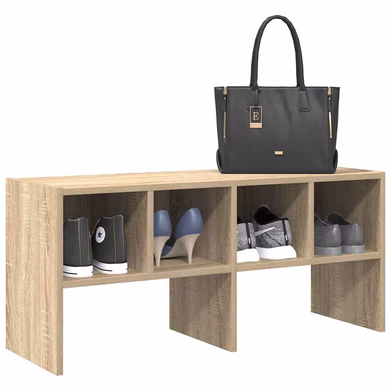 Scarpiera impilabile moderna vidaXL in legno color rovere, L 89,5 x P 30 x H 40 cm
