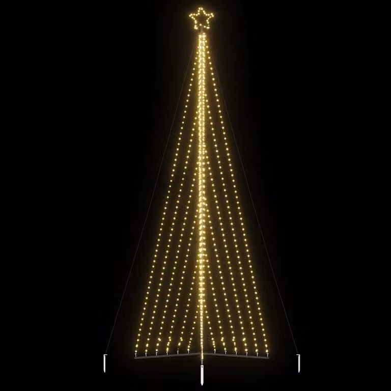 Albero di Natale a LED vidaXL con 789 luci bianco caldo e decorazione a stella, modello moderno con struttura in metallo