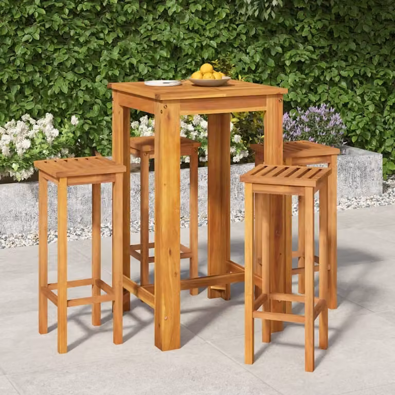 Maison Exclusive - Set da Bar da Giardino 5 pz in Legno Massello di Acacia