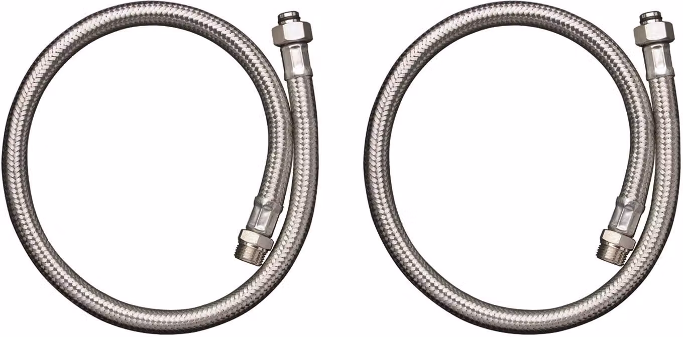 Set di tubi di collegamento Hansgrohe Termostato a 2 fori per bordo vasca caldo/freddo
