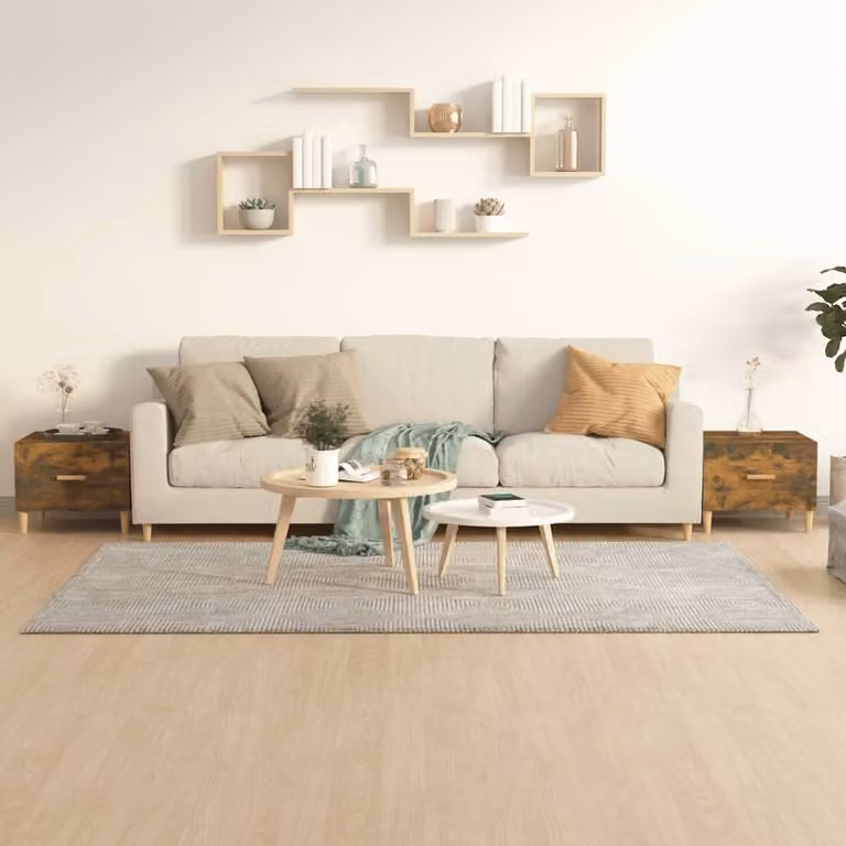 Maison Exclusive - Tavolini da salotto 2 pezzi in rovere affumicato 50x50x40 cm Materiale ligneo