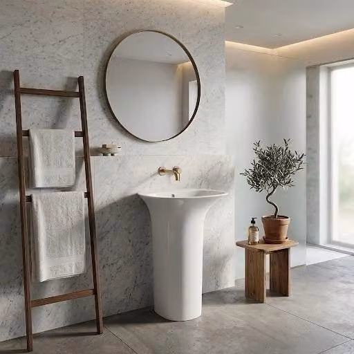 Lavabo freestanding in ceramica bianco senza foro rubinetto Sensation - Rak Ceramics