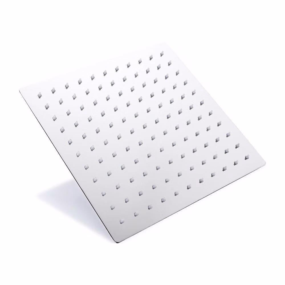 JOHO Soffione doccia a pioggia in acciaio inox 304, soffioni doccia angolari da incasso Soffione doccia a pioggia quadrato 20 x 20 cm cromato