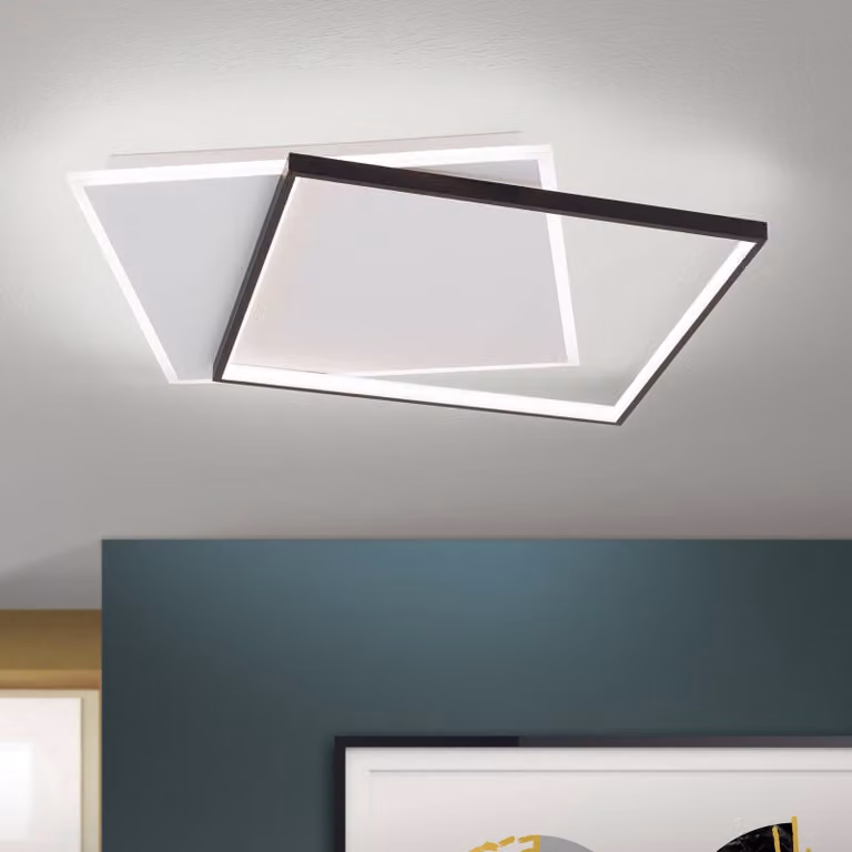 ORION Plafoniera a LED Emanuel, dimmerabile, Bianco / Opale, Soggiorno / Sala da pranzo, Plastica, Moderno, Plafoniera LED