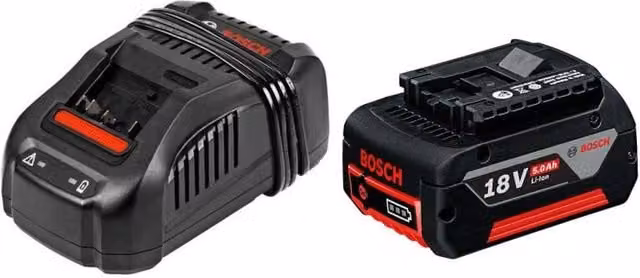 Power Set Bosch Nero con Batteria 18V 5,0 Ah e Caricabatterie GAL1880CV