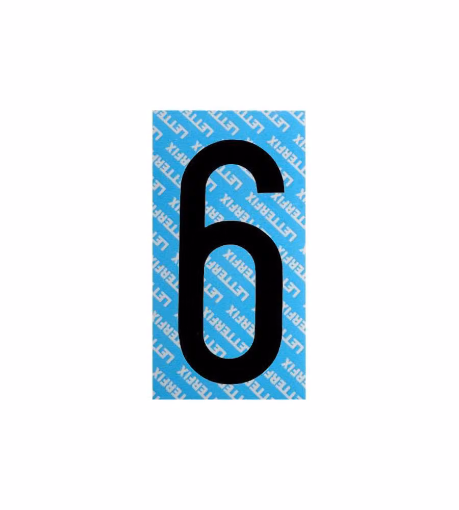 Numero Adesivo Nero Serie T80 6 Letterfix
