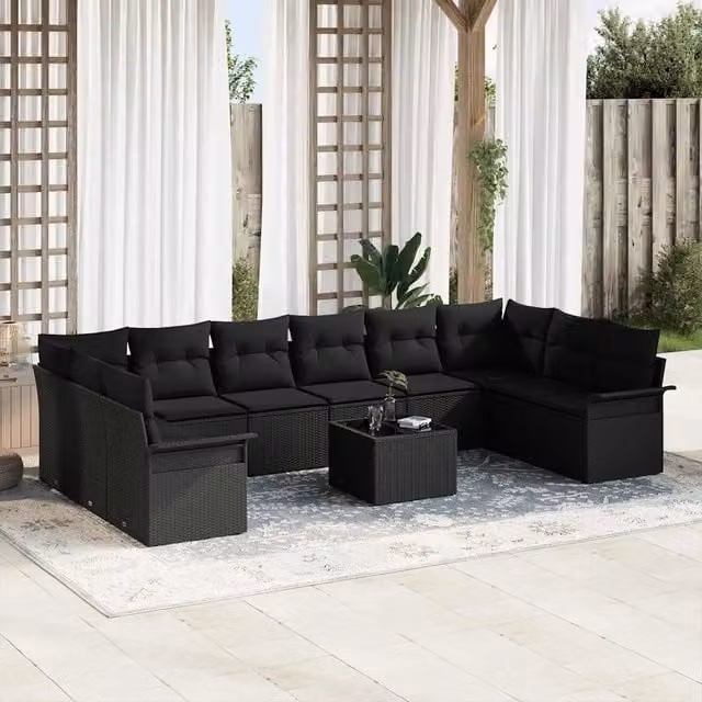 Set Divano da Giardino 11 pz Beige polyrattan 3354222