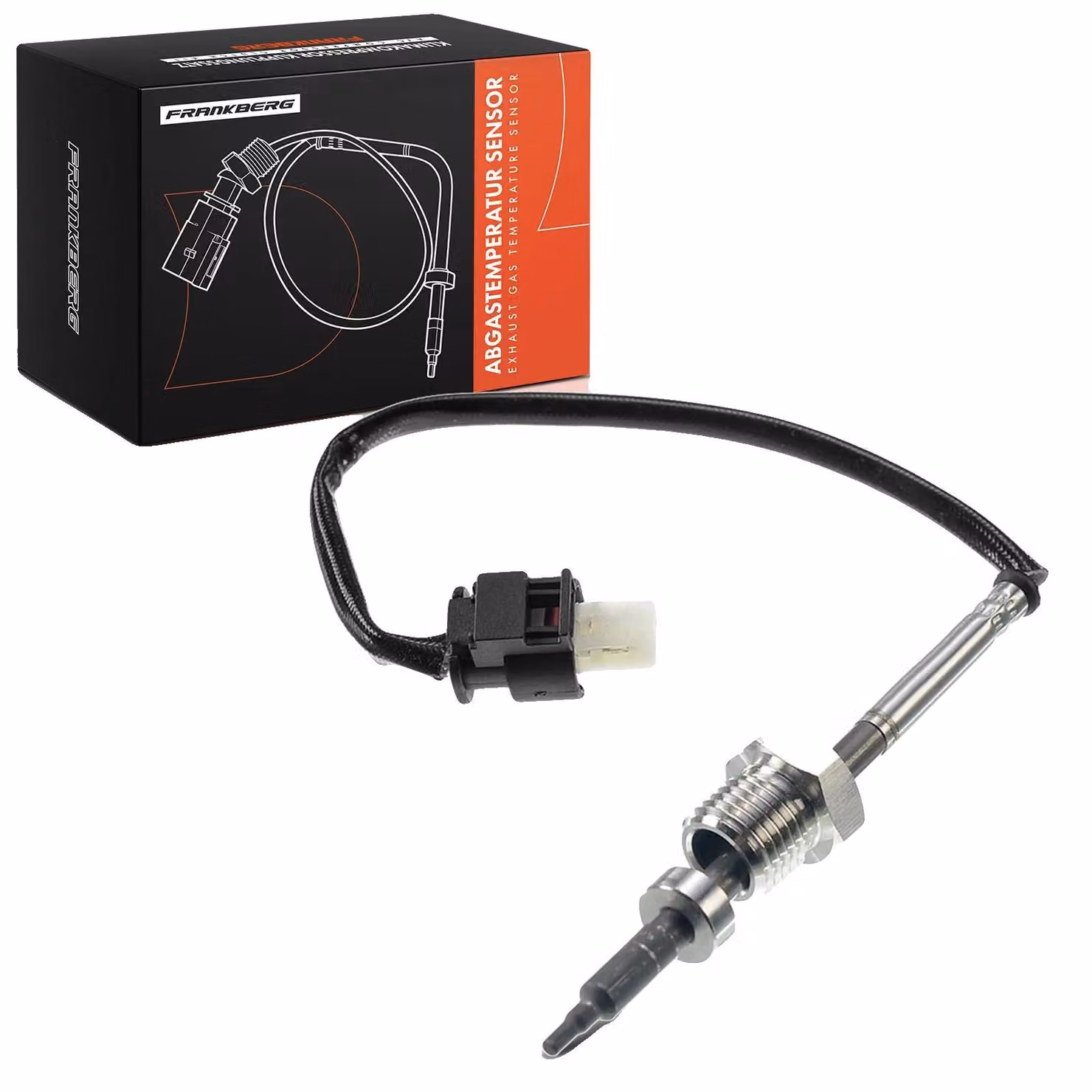 Sensore di temperatura, sensore PTC, lunghezza del cavo 295 mm, compatibile con Mercedes-Benz W169 W245, dimensione filettatura M14x1,5, colore connettore nero