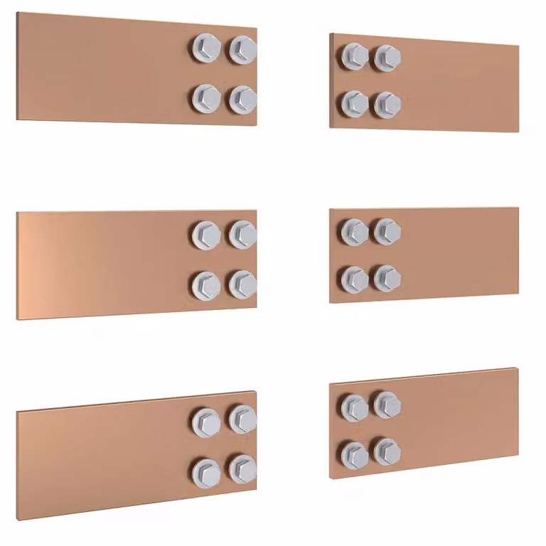 Barra collettrice ABN CU 100x10 mm, unipolare 1600 A, per il fissaggio di una staffa per trasformatore, con accessori di montaggio XCGW181A
