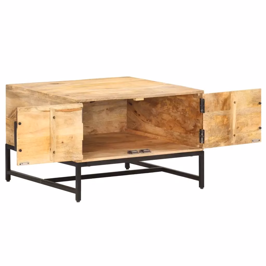 Tavolino da salotto quadrato vidaXL in legno di mango marrone L/P/H: 67 x 67 x 45 cm – 2