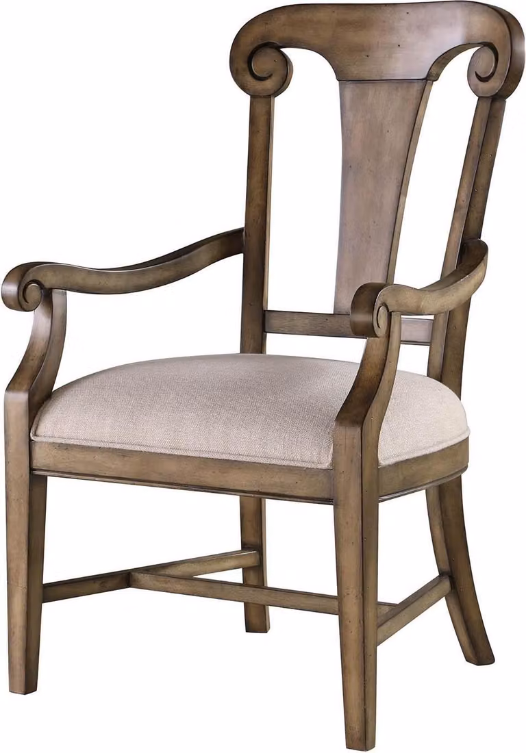 Stuhl Braun Design Wohnzimmer Esszimmer Holz Stühle Polster mit Armlehne