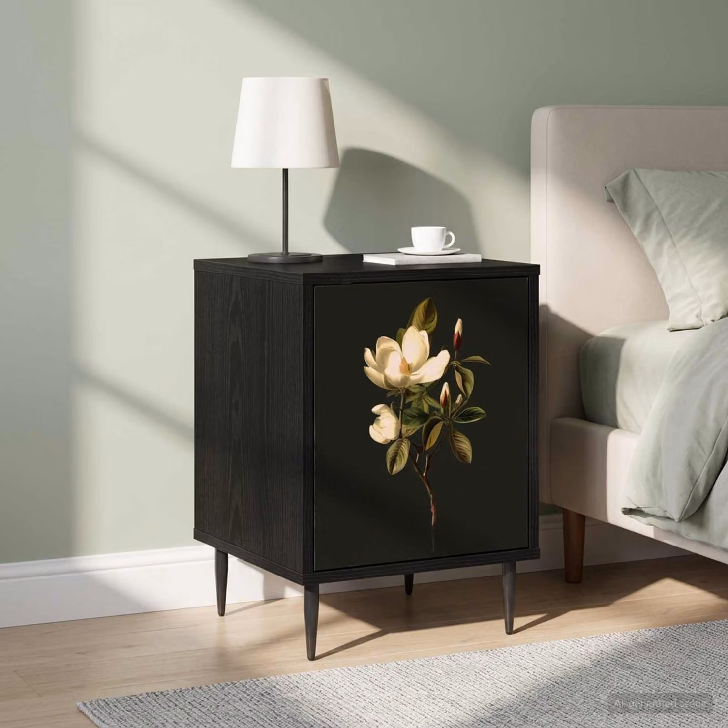 Set di 2 Armadi da Notte vidaXL BREMEN in Rovere Nero, L 36 cm x P 33 cm x H 51 cm