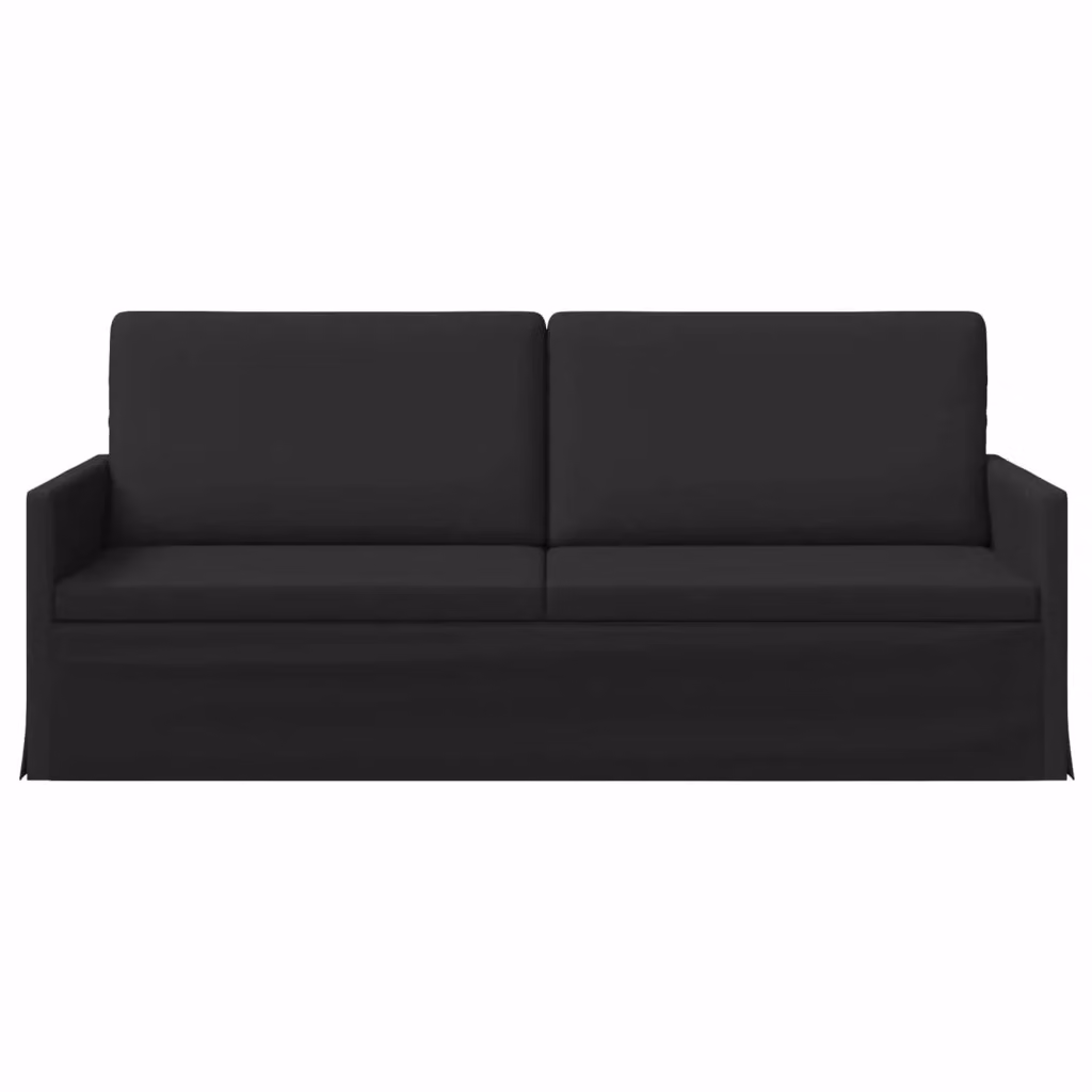 Divano a 3 posti moderno vidaXL in tessuto nero con struttura in metallo L: 190 cm, P: 81 cm, H: 82 cm – 2