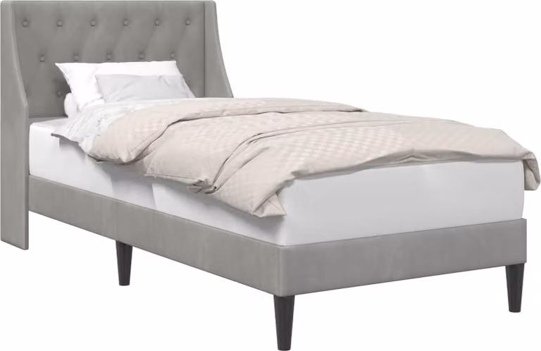 Struttura del letto Grigio chiaro 100 x 200 cm Velluto