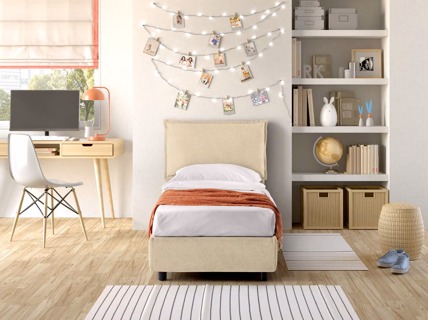 Letto Singolo Contenitore ARLES Beige