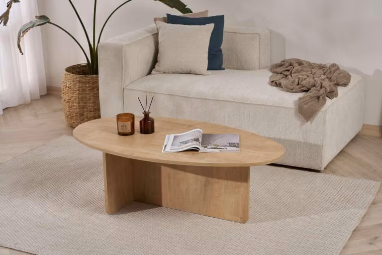 Skye Decor, Orba - Oak, tavolino, rovere, piano in melamina 100 %, 120 x 65 x 40 cm