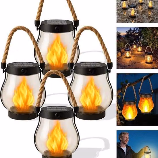 Illuminazione solare da esterno - Illuminazione solare per campeggio - Impermeabile - Funziona tramite USB e energia solare - Lampade da appendere con corda - Fari decorativi per giardino - Fari da giardino - Lampade a forma di pipistrello - Illuminazione