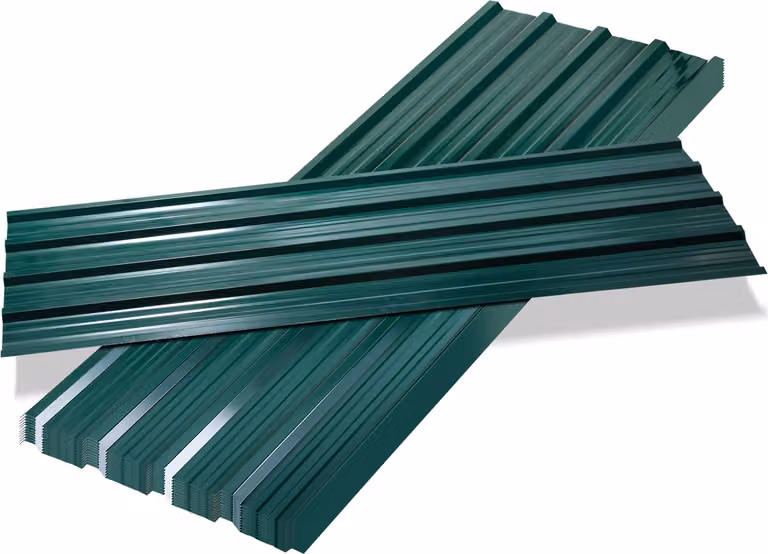 Ikodm, 12 pannelli in lamiera grecata, dimensioni 129 x 46 cm, circa 7 m², colore verde, adatti per capannoni da giardino, magazzini e pollai