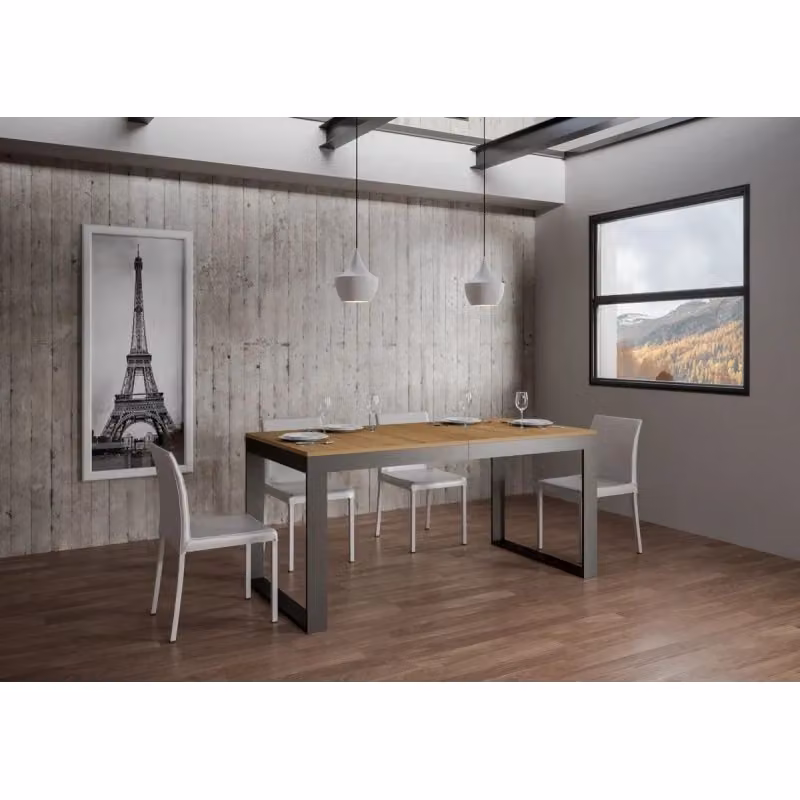 Tavolo allungabile Itamoby moderno rettangolare in finitura rovere e antracite L: 90 cm, P: 180-284 cm – 2