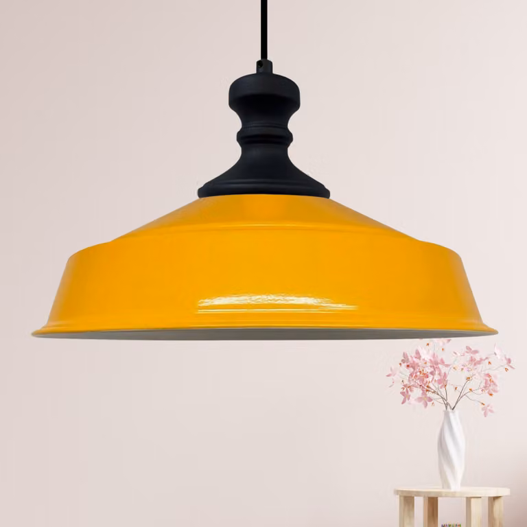 Lampada a sospensione Asletl Nero-Knob Lampada da cucina a sospensione 40 cm - Giallo