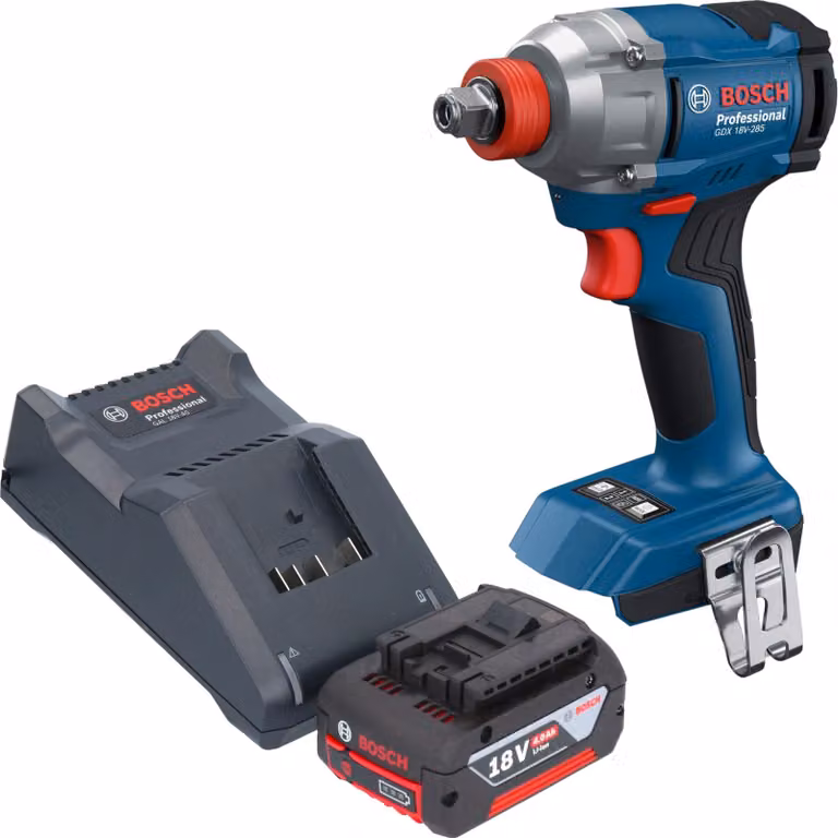 Avvitatore a impatto a batteria Bosch GDX 18V-285 Professional 18 V 285 Nm 1/4'' Brushless + 1x batteria 4,0 Ah + caricabatteria