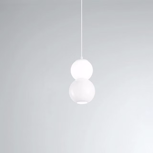 Lampadario Sospeso Contemporaneo Perenz Illumina in Metallo e Vetro Bianco con LED Luce Calda 3000K