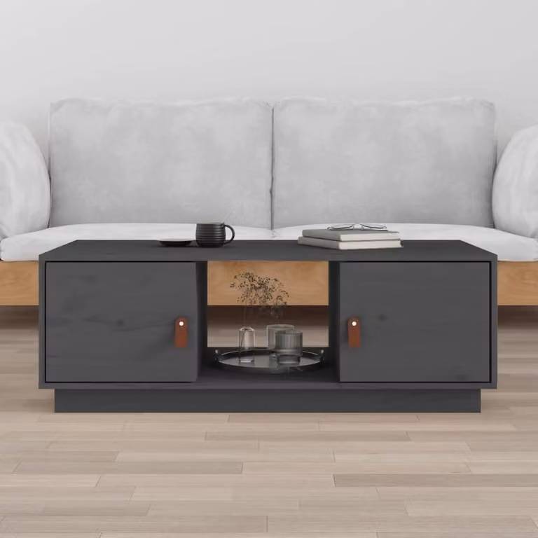 Maison Exclusive - Tavolino grigio 100x50x35 cm in legno massello di pino