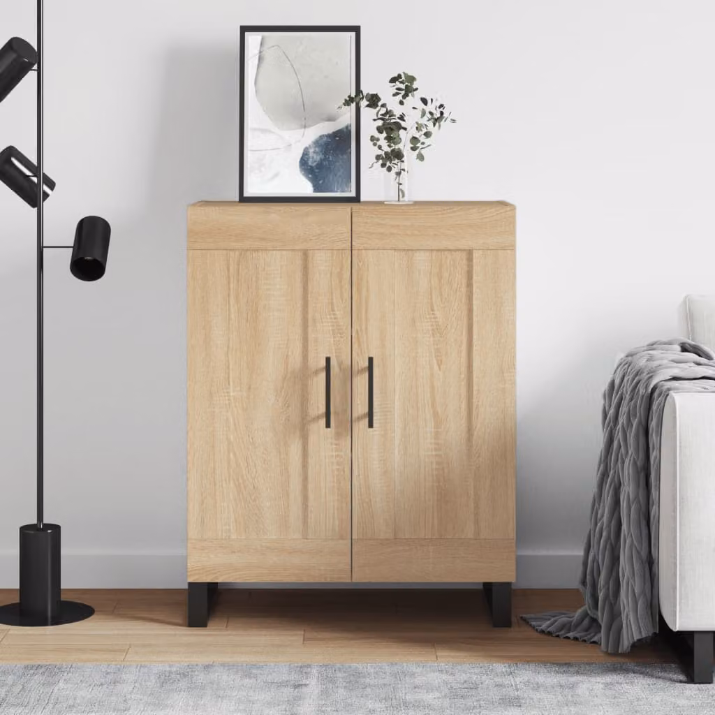 Credenza vidaXL in Rovere Sonoma e Legno Multistrato, Colore Marrone, L 69,5 cm x P 34 cm x H 90 cm
