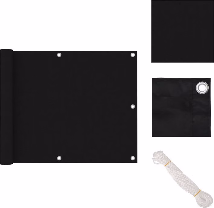 vidaXL Schermo privacy per balcone nero 75x500 cm Tessuto Oxford - Ombrelloni e tende da sole