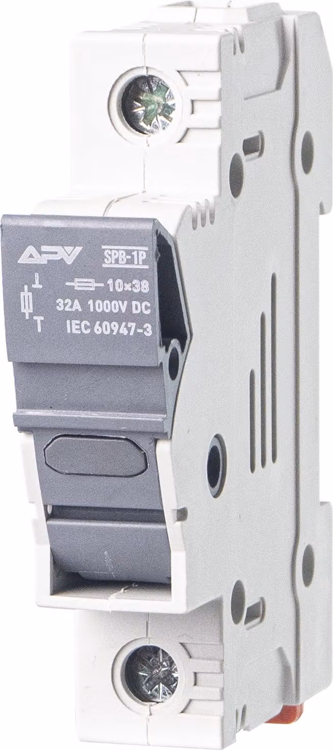 Portafusibili PV unipolare, 1000V DC, interruttore di sicurezza per fusibili cilindrici 10x38mm, con fusibile ceramico, per applicazioni fotovoltaiche