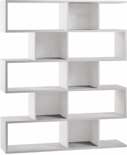 Libreria modulare 5 piani 150x37x178H cm in kit colore Ossido bianco