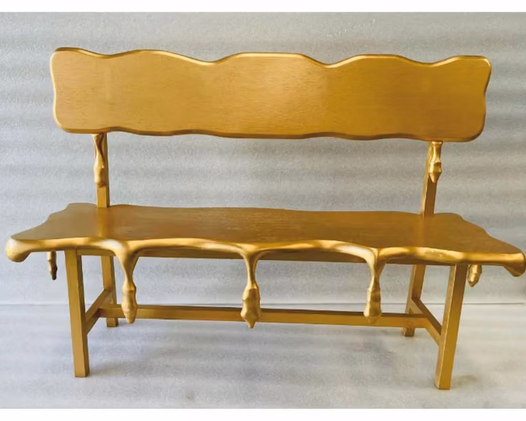 Casa Padrino panca / panca da giardino oro 160 cm - Italy