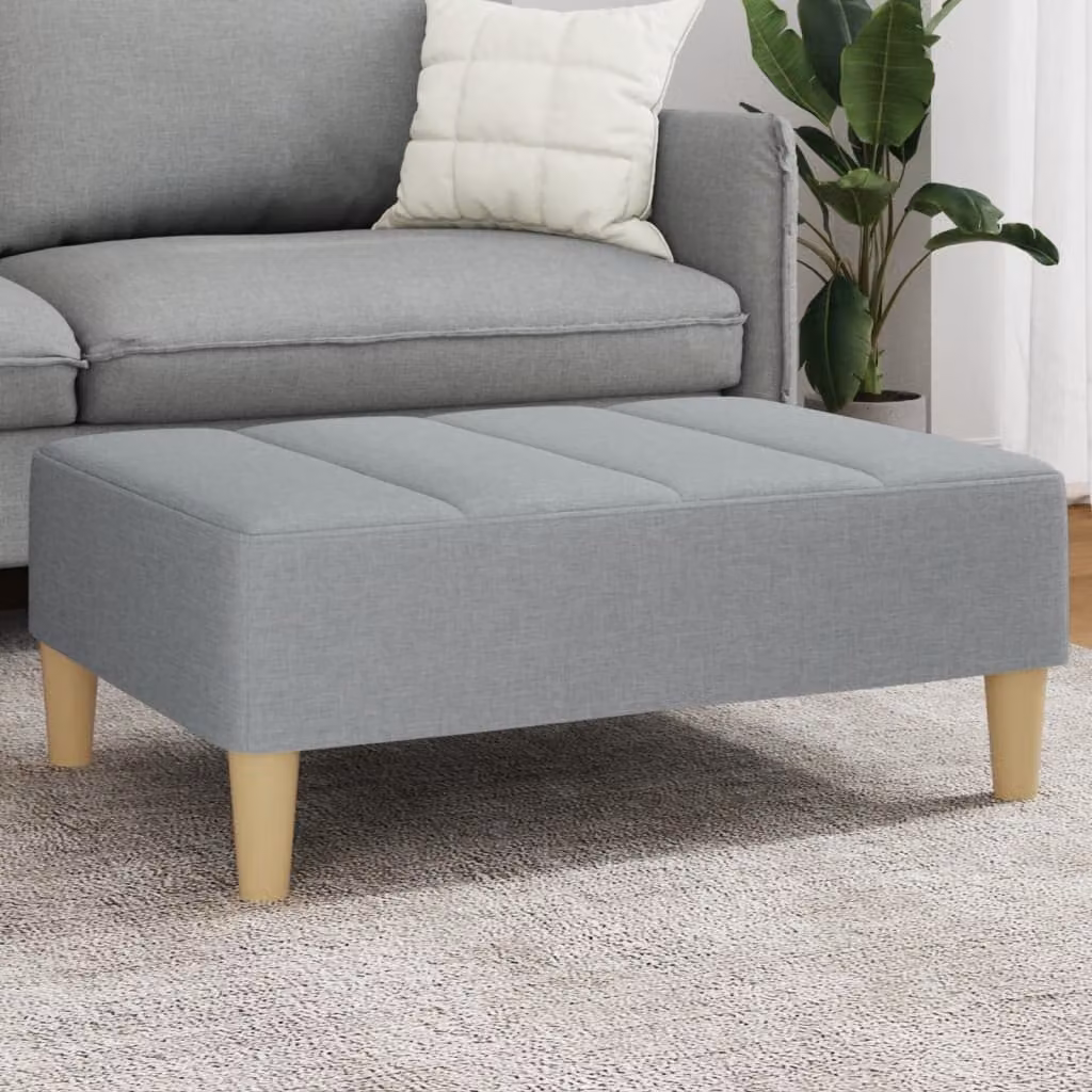 Poggiapiedi vidaXL Soft Body in Tessuto Grigio, L 77 cm x P 55 cm x H 31 cm