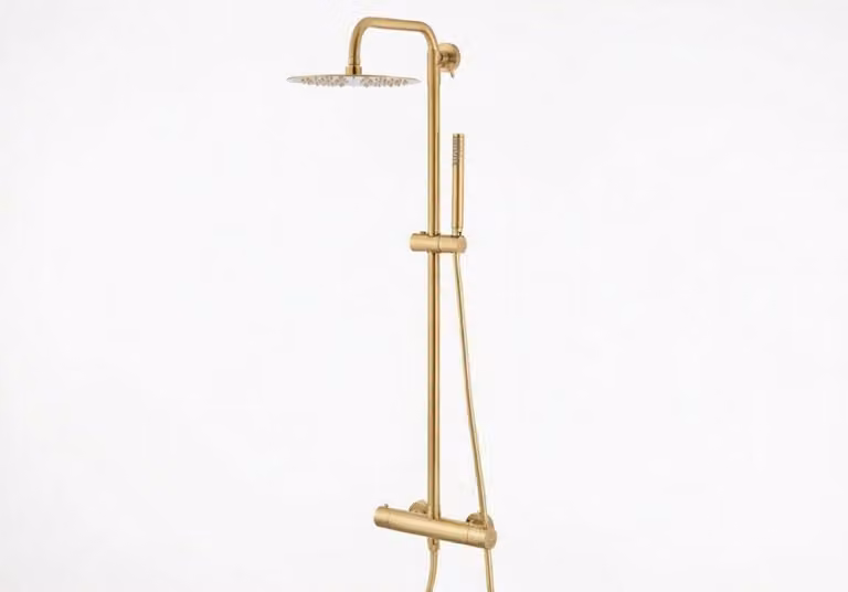 Colonna doccia esterna acciaio inox WELLNESS STEEL V08233 - Oro Spazzolato
